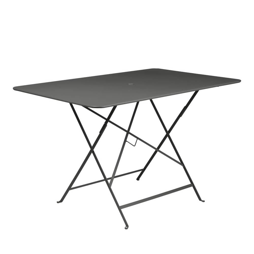 Klapptisch Bistro metall schwarz / 117 x 77 cm - 6 Personen - Sonnenschirmloch - Fermob - Lakritz - bemalter Stahl