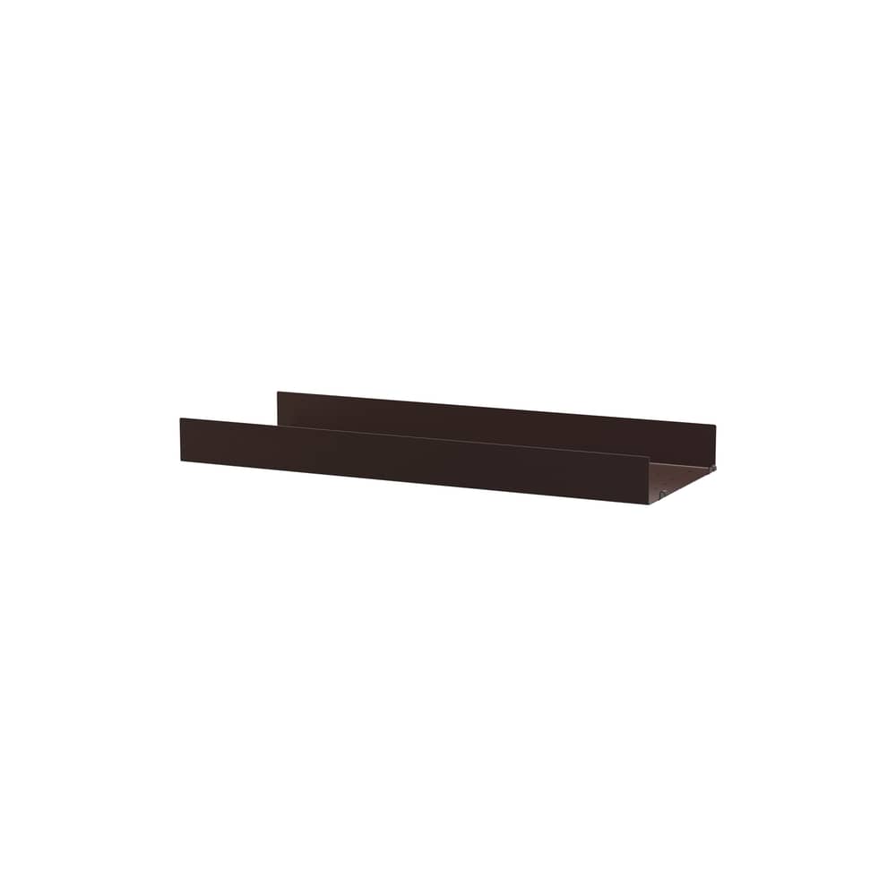 Étagère métal perforé / Rebord haut - L 78 x P 30 cm - String Furniture - Marron foncé - Acier thermolaqué