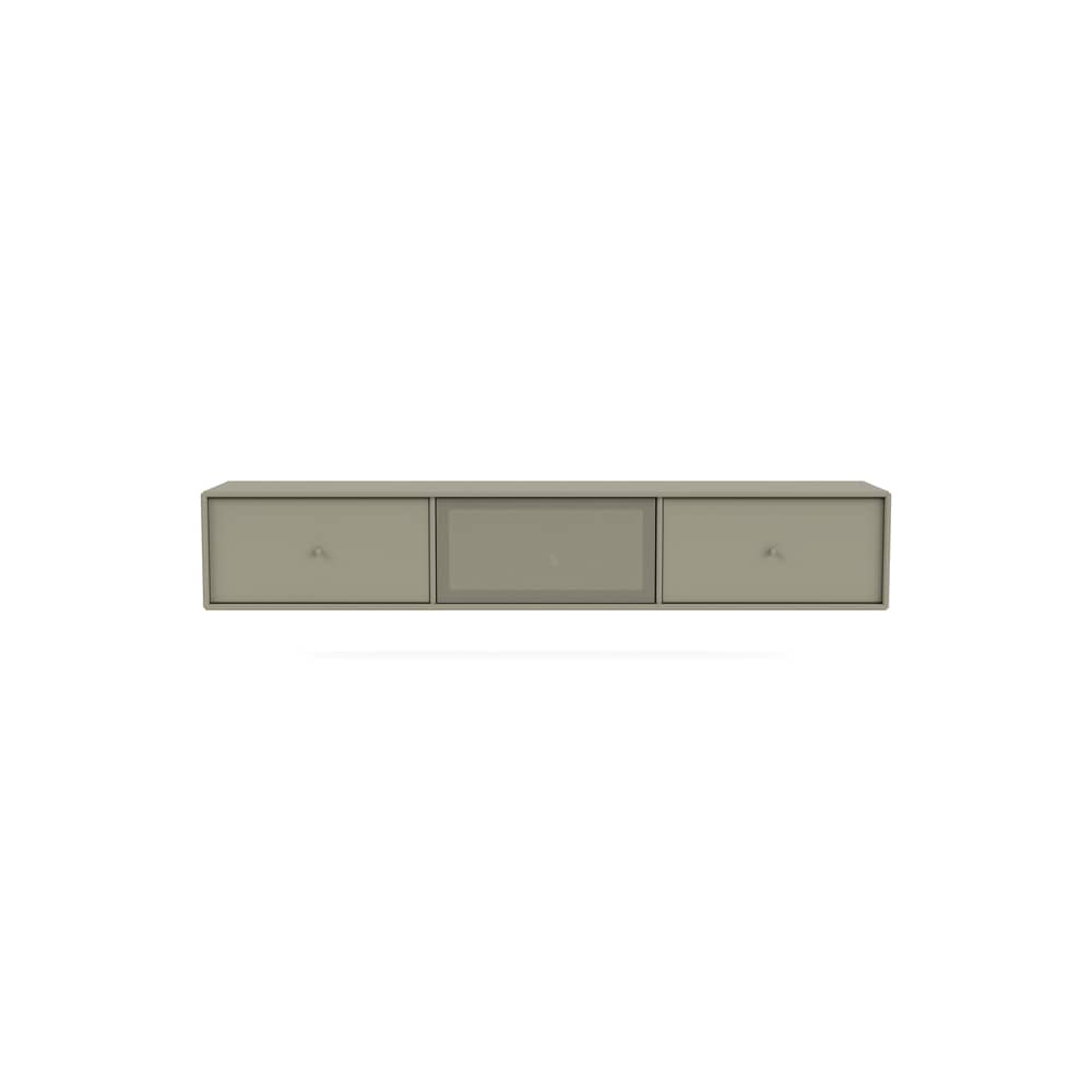 Meuble TV suspendu Octave V / L 138 x P 30 x H 24 cm - MONTANA - Fennel 144 - Acier perforé, MDF laqué