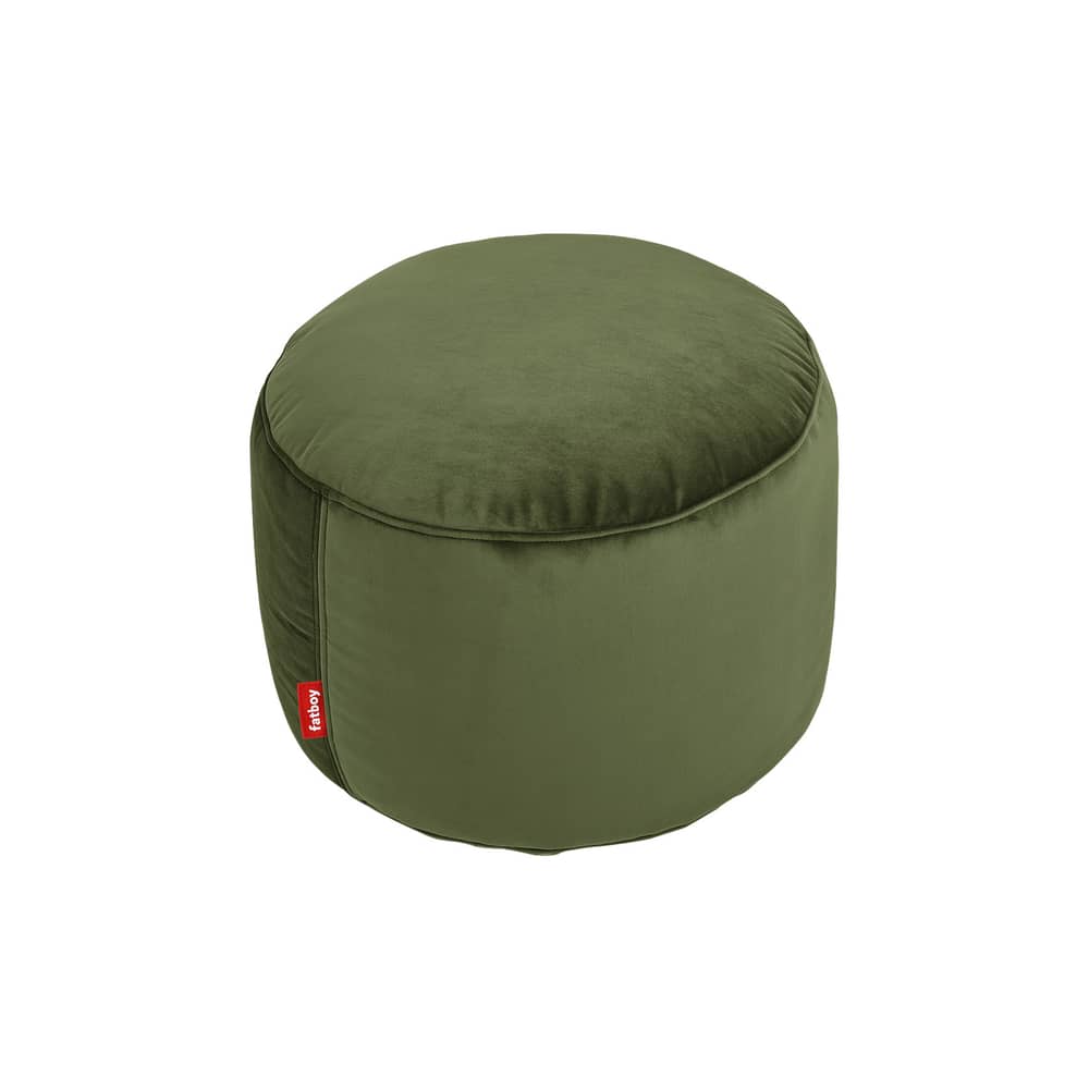 Pouf Point Velvet / Velours recyclé - Ø 50 cm - Fatboy - Vert profond -  Micro-billes EPS, Mousse, Velours polyester recyclé