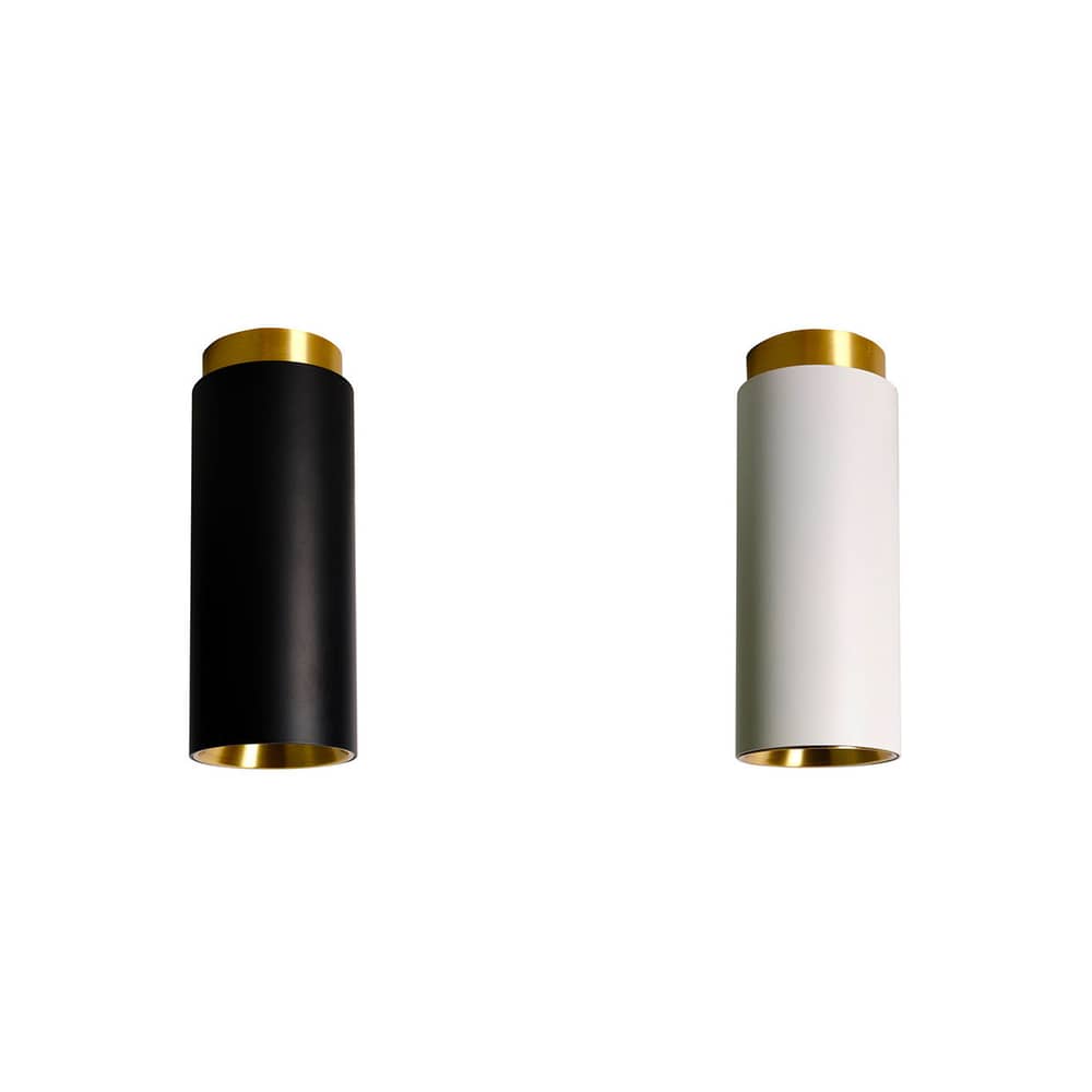 Promo-Pack  metall schwarz weiß / Set 2 Deckenleuchten Tobo C65 - Ø 6,5 x H 16,5 cm - DCW éditions - Weiß - Messing, Stahl