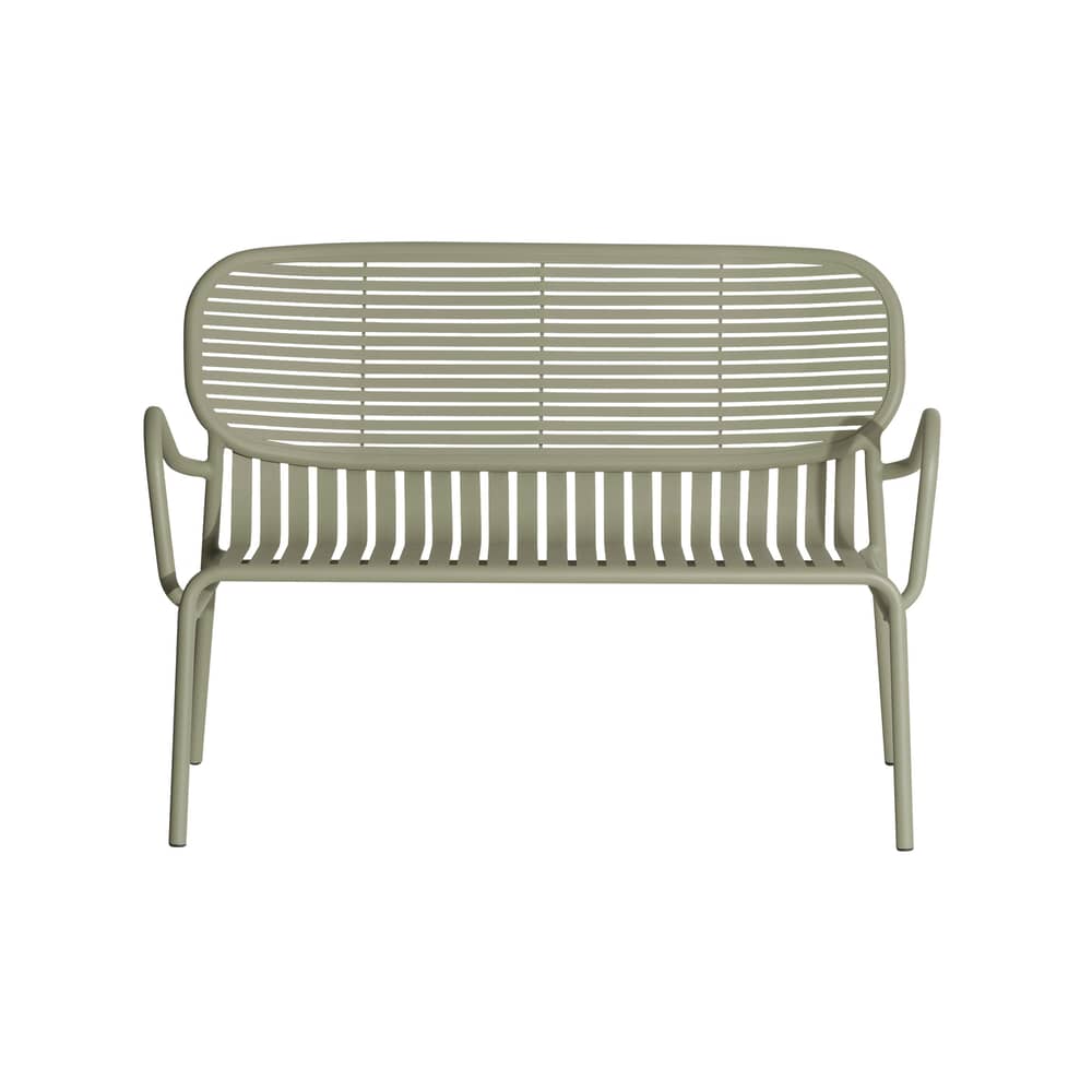 Sitzbank Week-End metall grün / Aluminium - L 114 cm - Petite Friture - Jadegrün - Aluminium, thermolackiert und expoxidbeschichtet