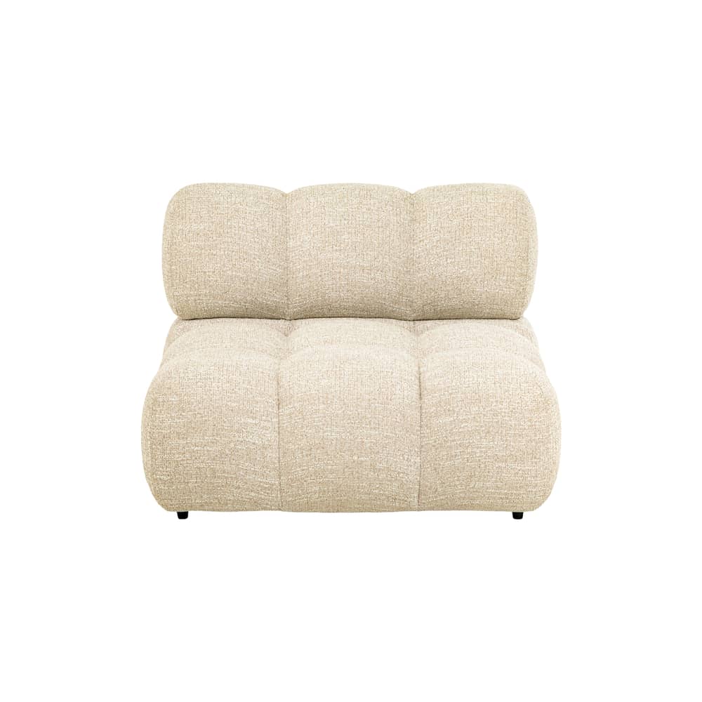 Gepolsterter Sessel Waffle textil beige / Sofa modulierbar - NV GALLERY - Beiger Tweed - Gewebe, High Density-Schaum