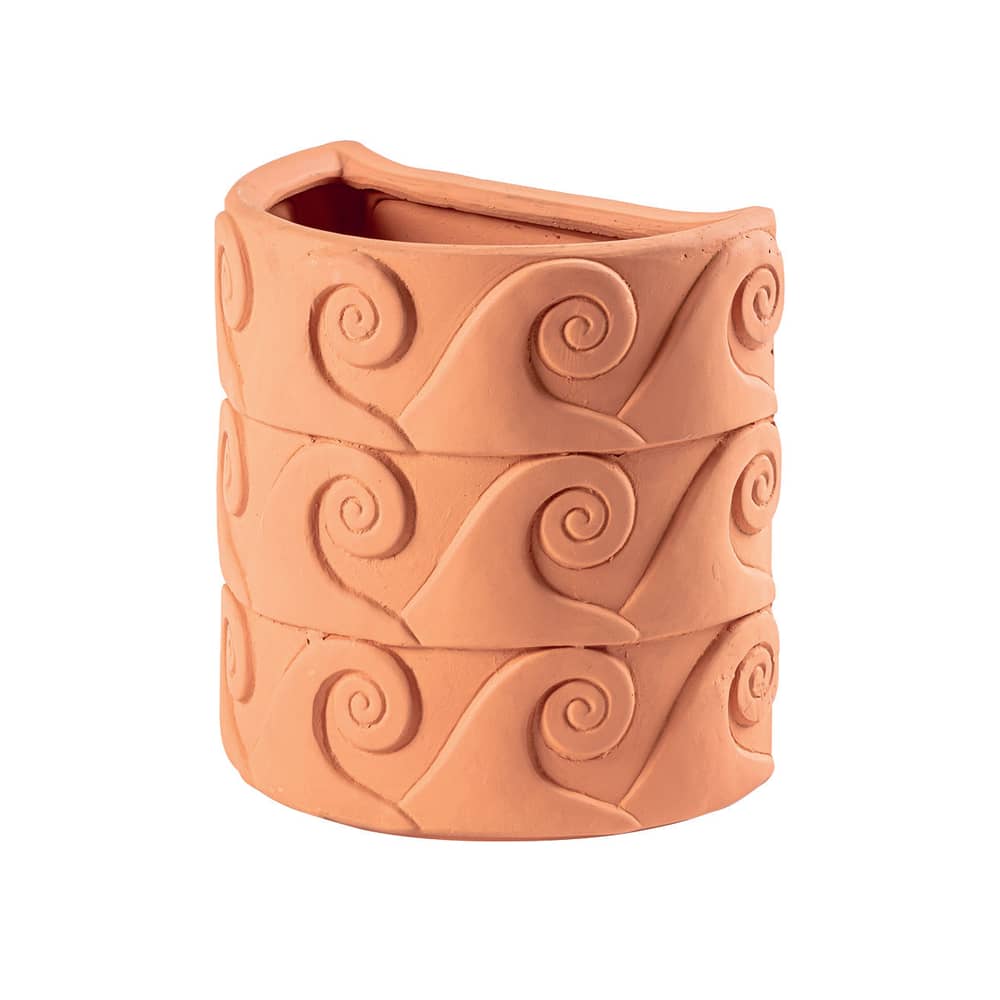 Magna Graecia - Onde Wall vase ceramic orange / Wave - L 25 x H 25 cm - Seletti - Wave - Terracotta