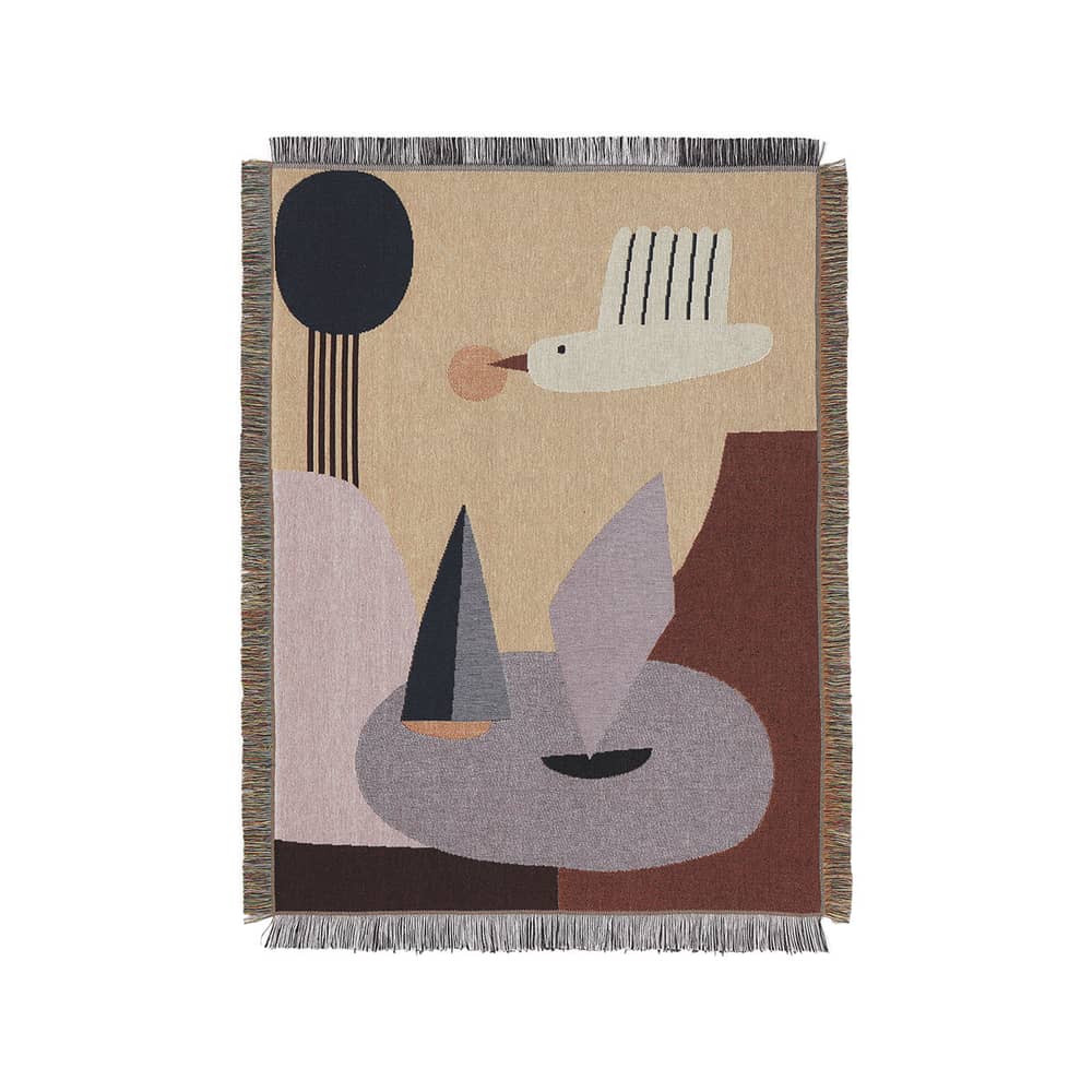 Plaid enfant Bird Tapestry / Tapisserie murale - 80 x 110 cm / Coton - Ferm Living - Multicolore - Coton