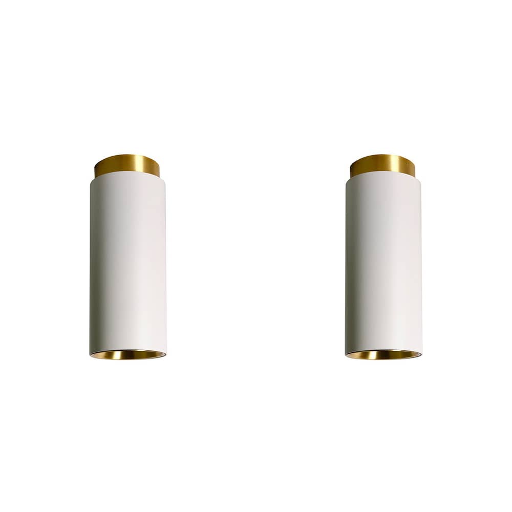 Promo pack metal black white / Set 2 Tobo C65 Ceiling lights - Ø 6.5 x H 16.5 cm - DCW éditions - Black / White - Brass, Steel