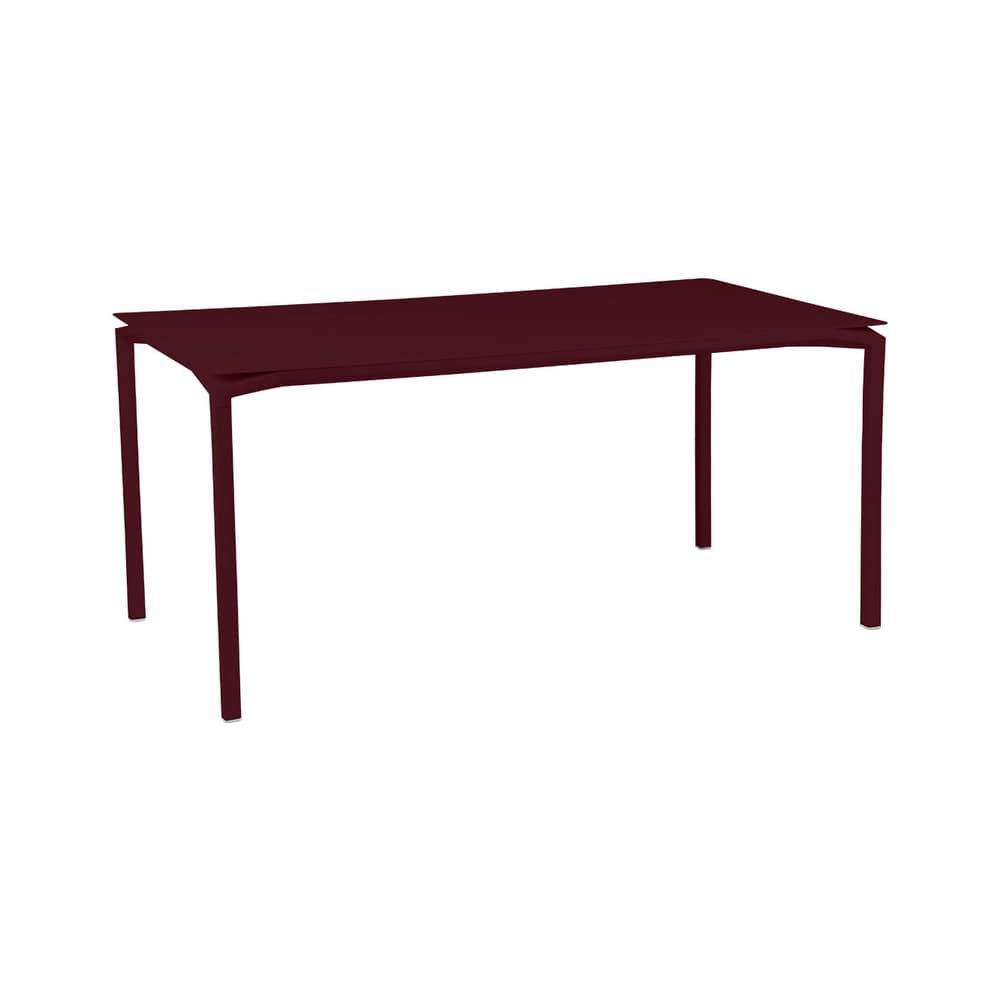 Calvi Rectangular table metal red / 160 x 80 cm - 6-seater - Fermob - Black cherry - Lacquered aluminium