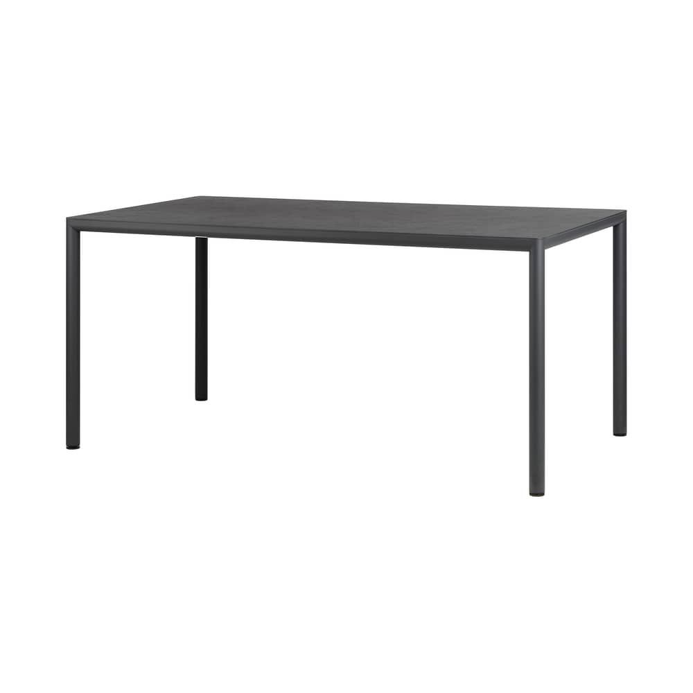 Piave Rectangular table composite material black / 160 x 90 cm - Textured laminate - NARDI - Charcoal grey - Aluminium, HPL laminate