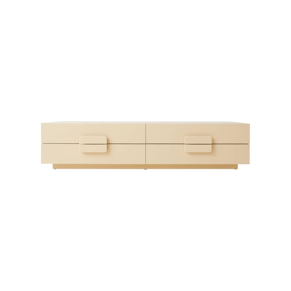 Mobile TV Spacious lowboard legno beige / L 160 x P 53,5 x H 36 cm - HK LIVING - Crema - MDF laccato