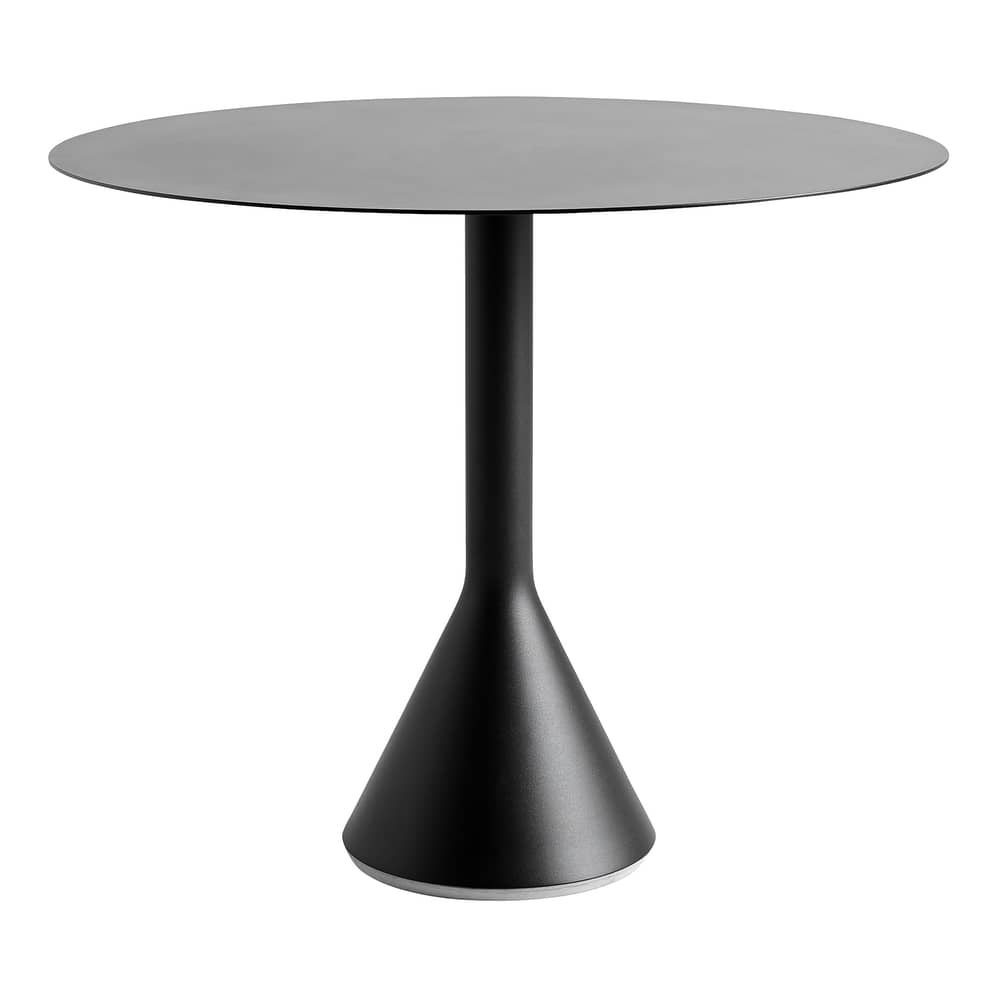 Table ronde Palissade Cone métal gris noir / Ø 90 cm - Bouroullec, 2016 - Hay - Anthracite - Acier laqué époxy, Béton