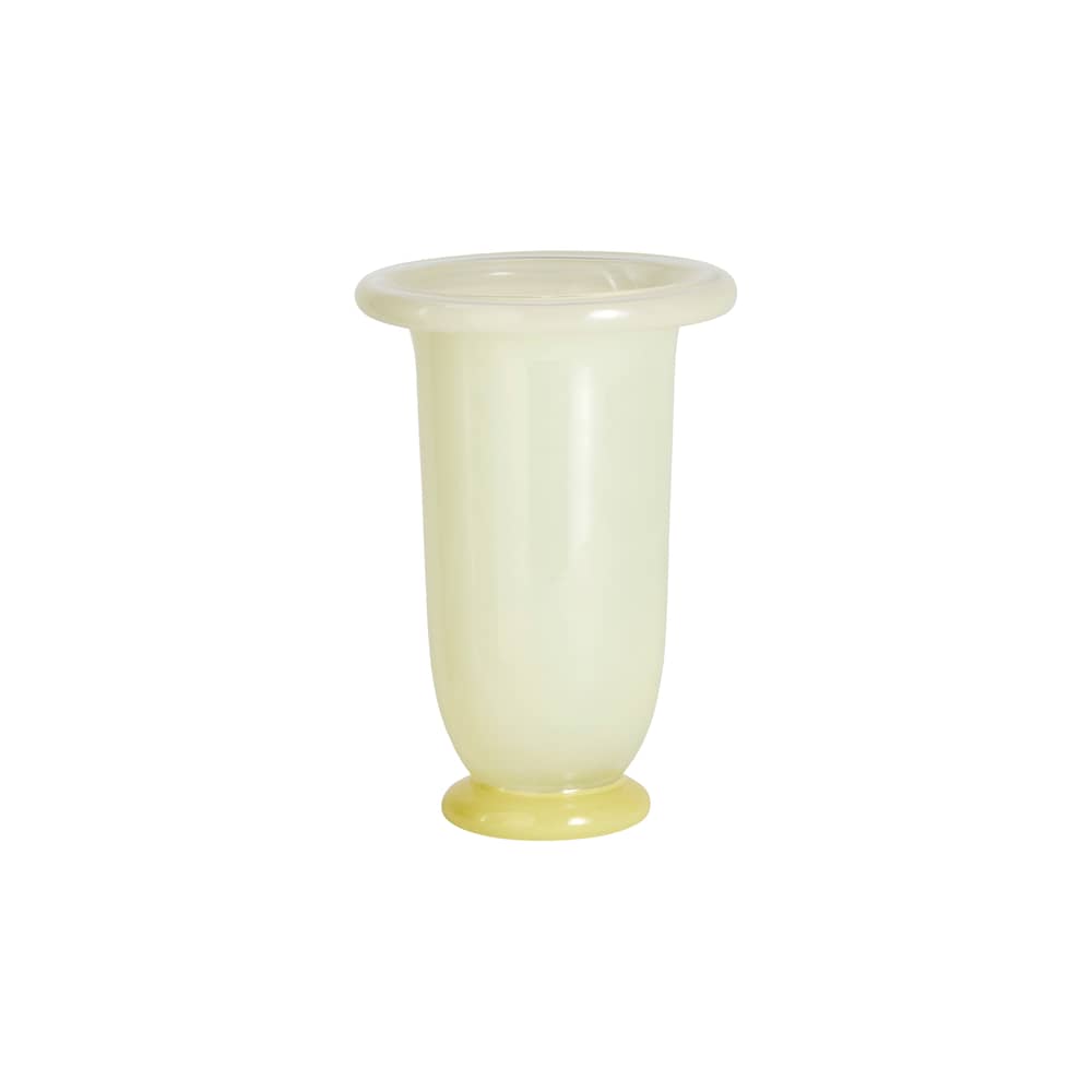 Vase Empire Medium verre jaune / Ø 14,5 x H 21 cm - Hay - Jaune clair / Base jaune foncé - Verre