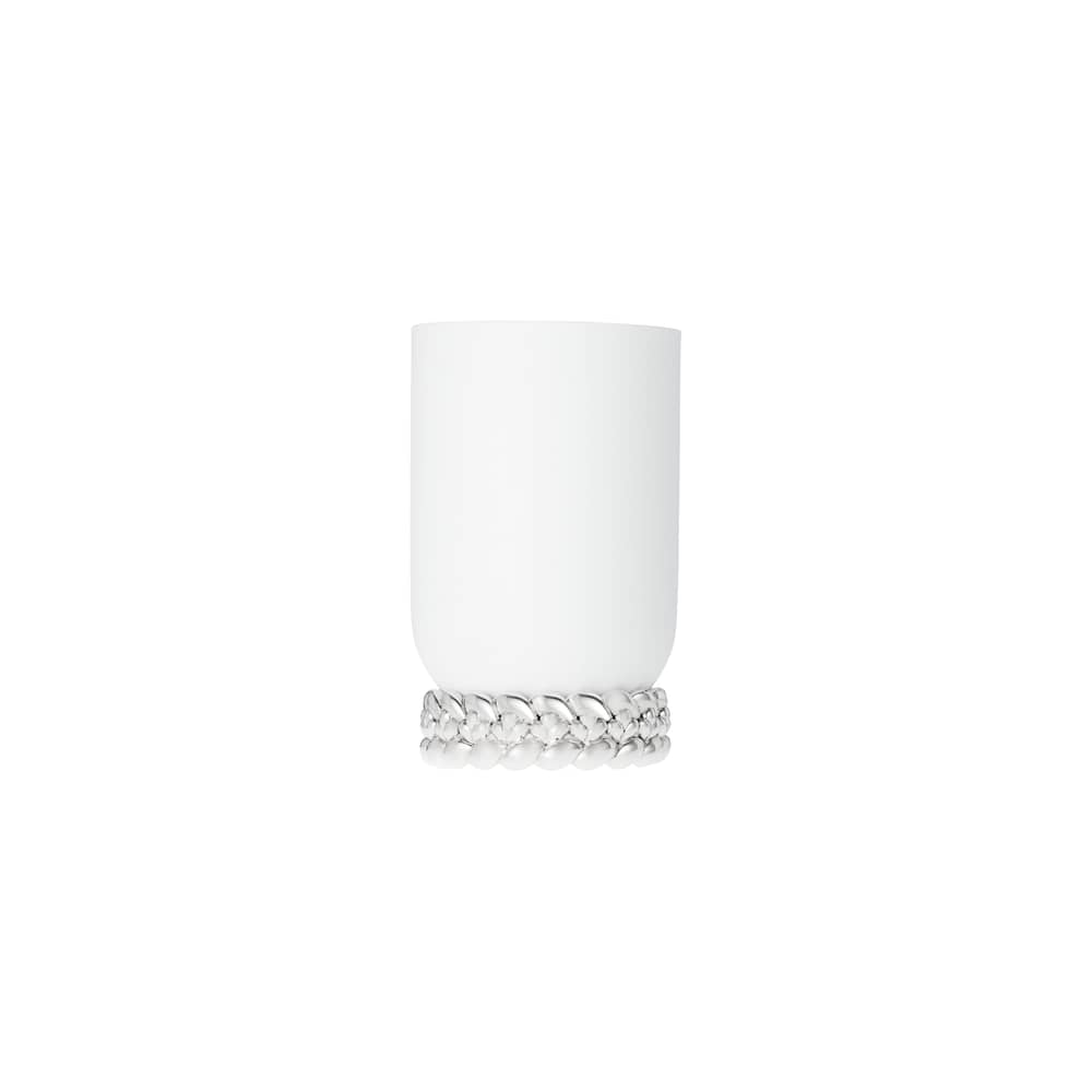 Vaso Babylone ceramica bianco / Modello piccolo - Christofle - Bianco/Placcato argento - Metallo argentato, Porcellana