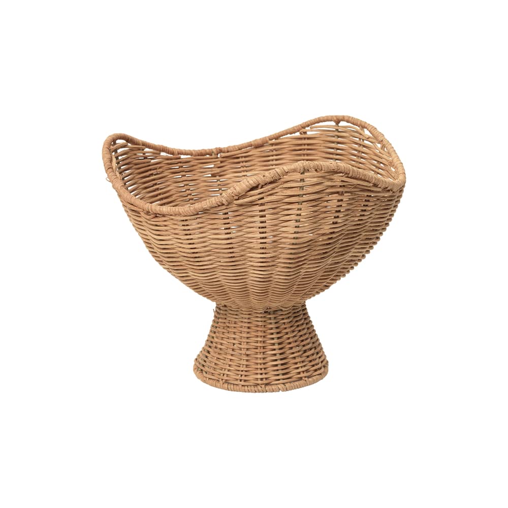 Annika Basket cane & fibres brown / Ø 26 x H 22 cm - BROSTE COPENHAGEN - Ø 26 cm - Woven rattan