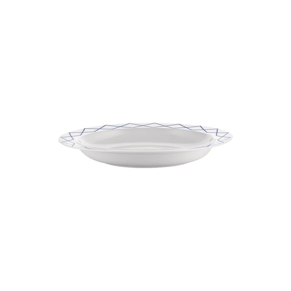 Plat de service La Bella Tavola céramique bleu / 38 x 30 cm - Ettore Sottsass - Alessi - Motif bleu - Porcelaine fine