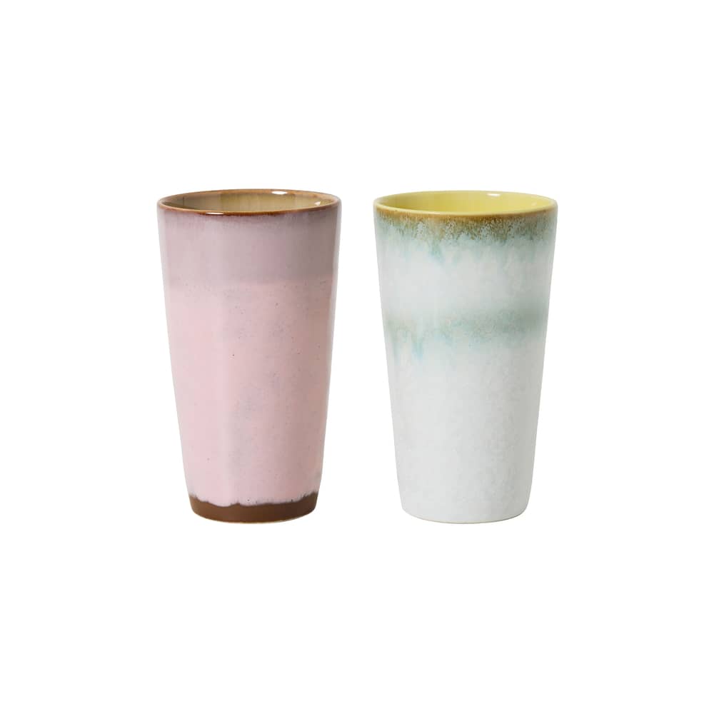 Tazza 70s ceramics ceramica multicolore / Set di 2 - 30 cl - HK LIVING - Fresco - Gres smaltato