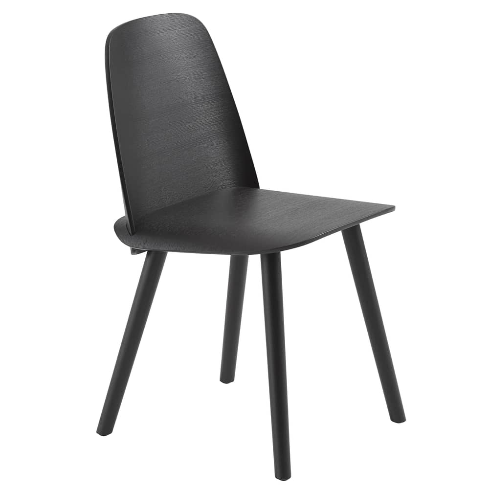 Chaise Nerd bois noir - Muuto - Noir - Contreplaqué de frêne, Frêne massif