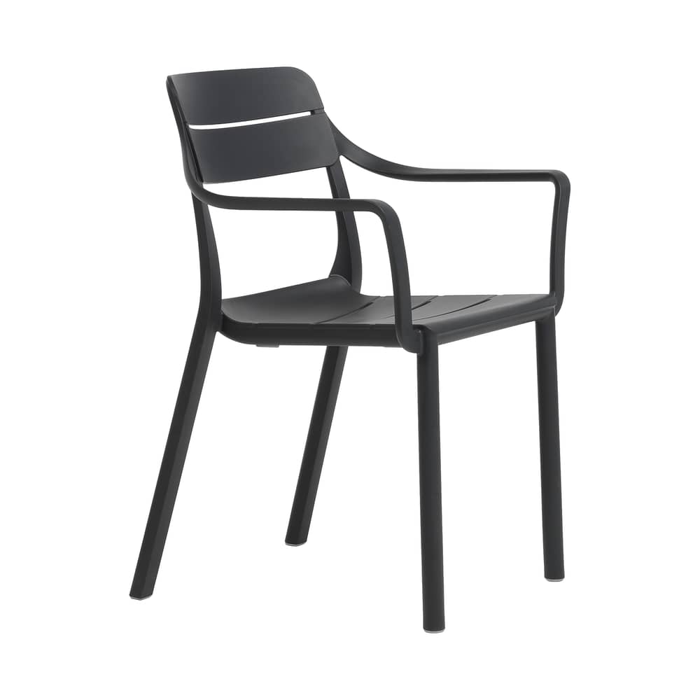 Fauteuil empilable Cassia noir - NARDI - Anthracite - Résine de fibre de verre