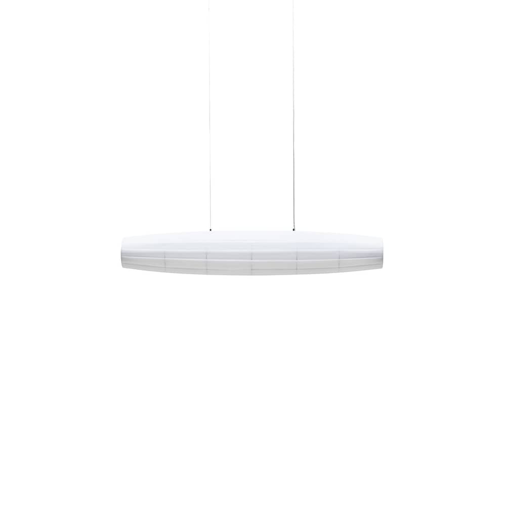 Pendelleuchte Colonne Horizontal textil weiß / LED - L 100 cm - Dix Heures Dix - L 100 cm / Weiß - Aluminium, Plissiertes Acrylgewebe