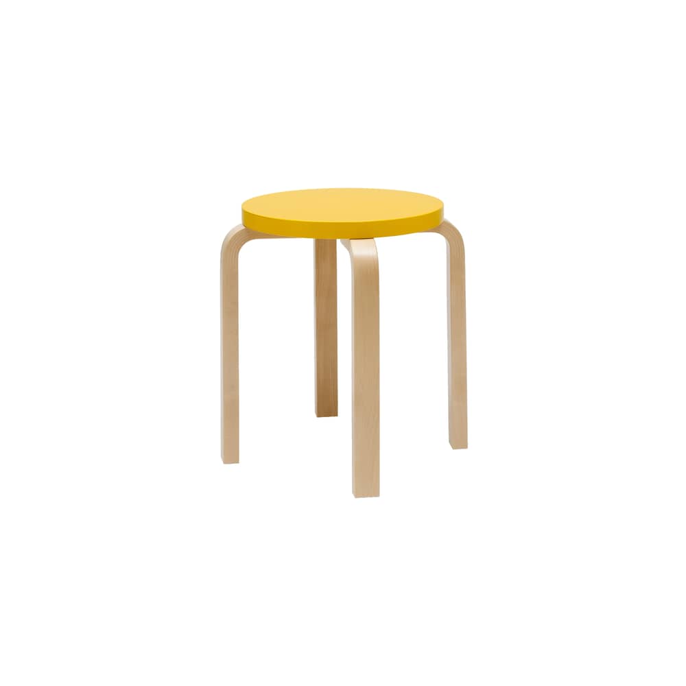 ARTEK E 60 Stackable stool - lacquered yellow natural birch | Made