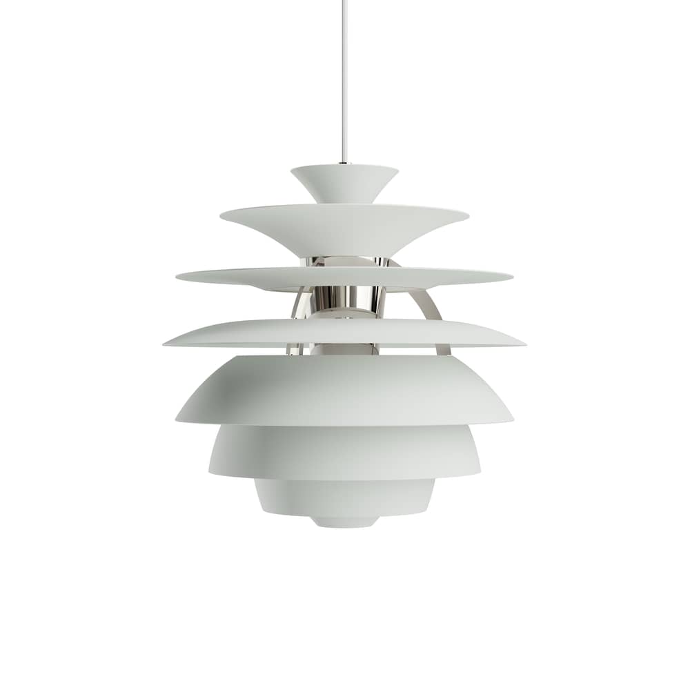 Suspension PH Snowball métal vert / Poul Henningsen, 1924 - Ø 40 cm x H 39 cm - Louis Poulsen - Vert poudré / Chromé - Aluminium filé, Zinc chromé