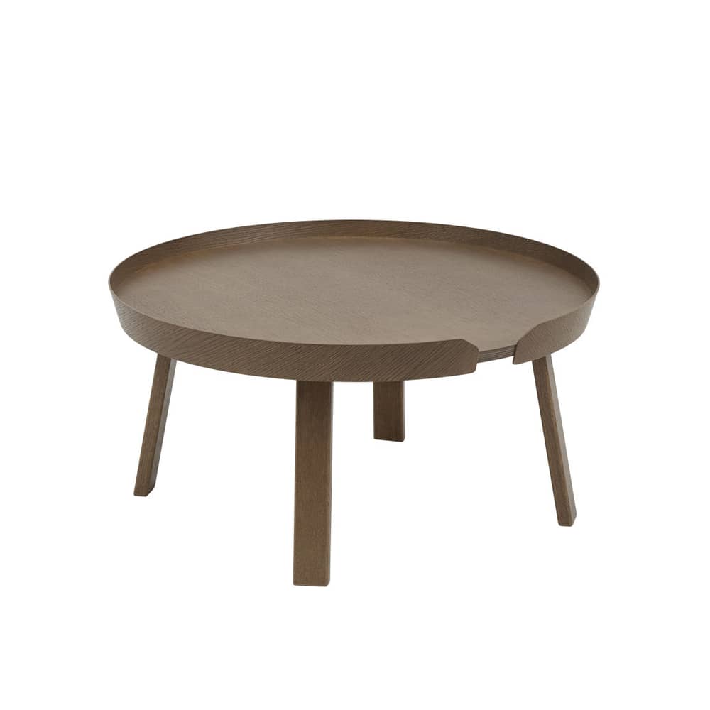 Table basse Around Large bois naturel / Ø 72 x H 37,5 cm - Muuto - Bois foncé - Frêne teinté
