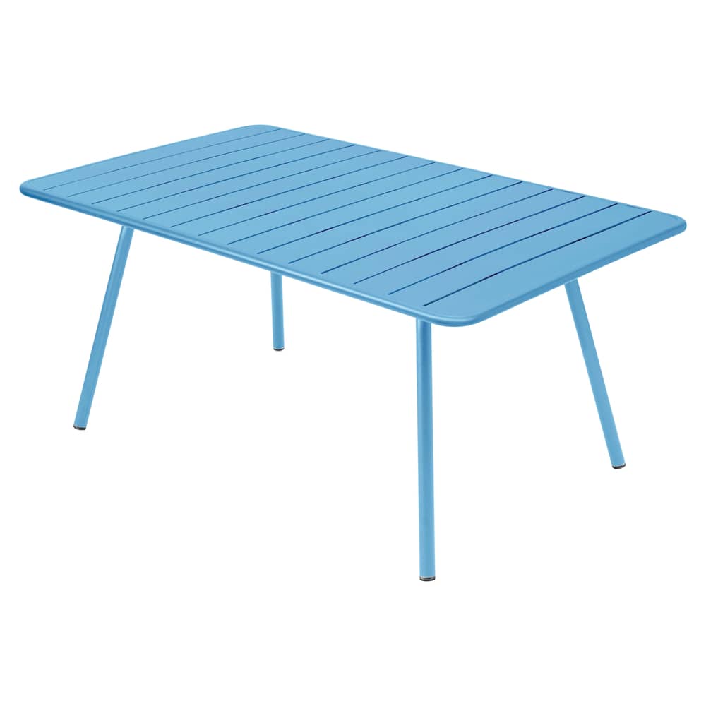 Table rectangulaire Luxembourg métal bleu / 165 x 100 cm - 6 à 8 personnes - Fermob - Bleu Maya - Aluminium laqué