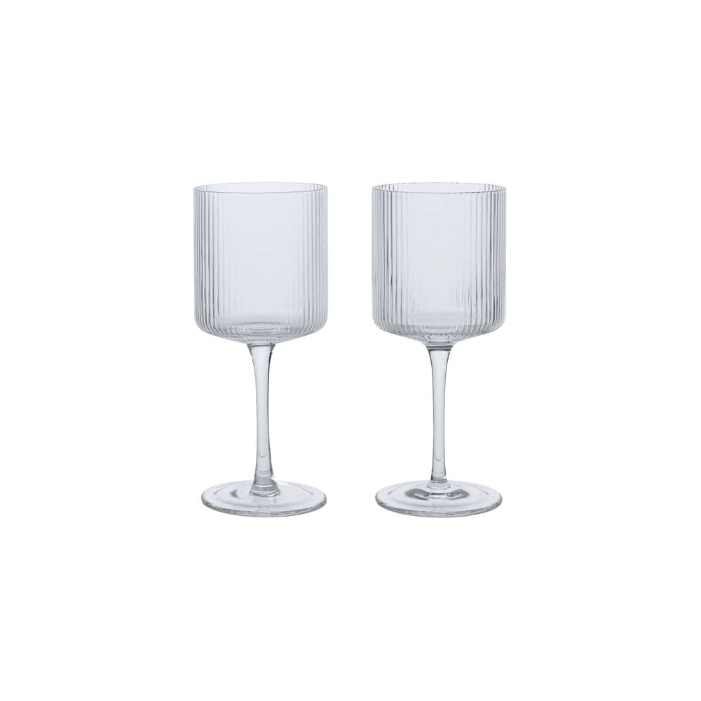 Weißweinglas Ripple glas transparent / Set von 2 - 26 cl - Ferm Living - Transparent - mundgeblasenes Glas