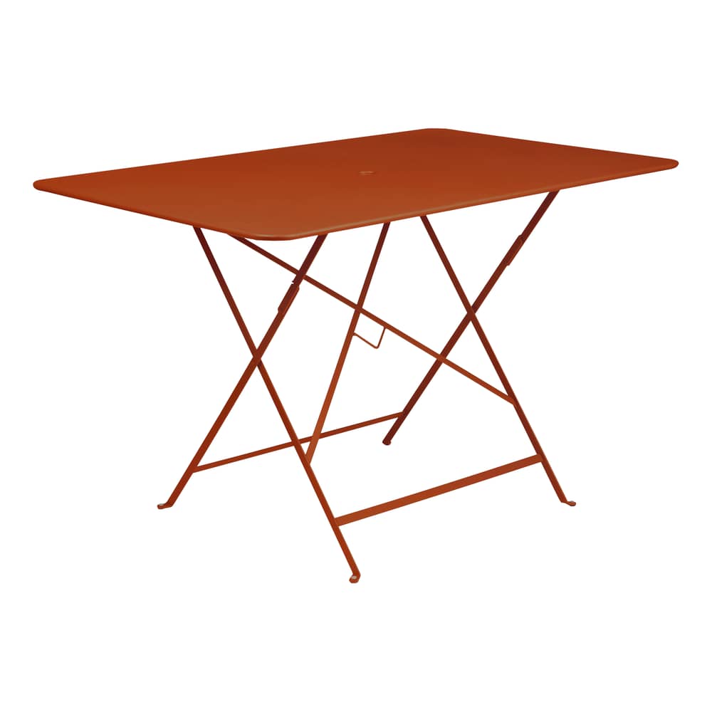 Tavolo pieghevole Bistro metallo arancione / 117 x 77 cm - 6 persone - Foro per parasole - Fermob - Arancione candito - Acciaio laccato