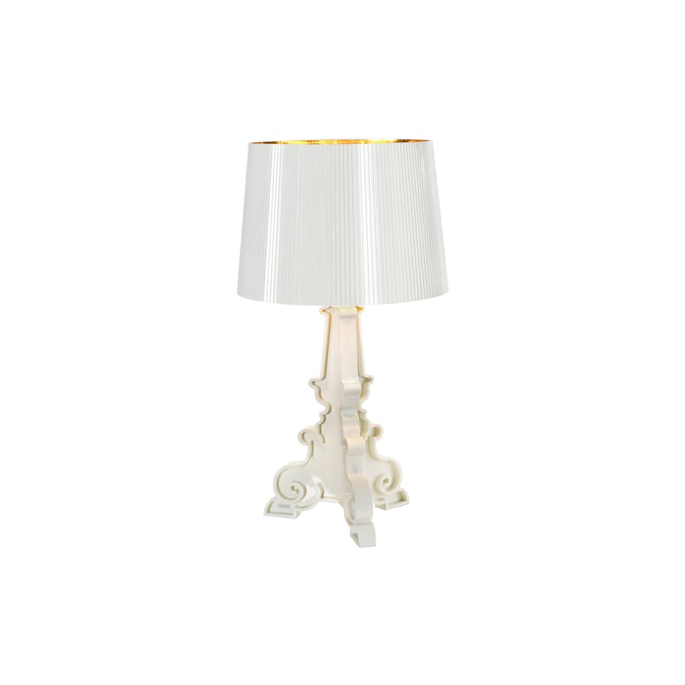 Lampe de table Bourgie Bianca plastique blanc or / H 68 à 78 cm - Ferruccio Laviani, 2004 - Kartell - Blanc / intérieur or - Polycarbonate 2.0
