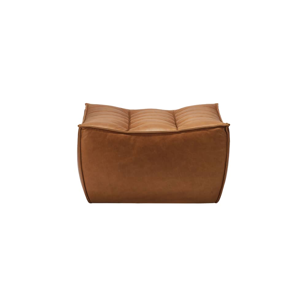 Sitzkissen N701 leder braun / 70 x 70 cm - Ethnicraft - Cognac - Anilinleder, Hochdichter PU-Schaum, Holz