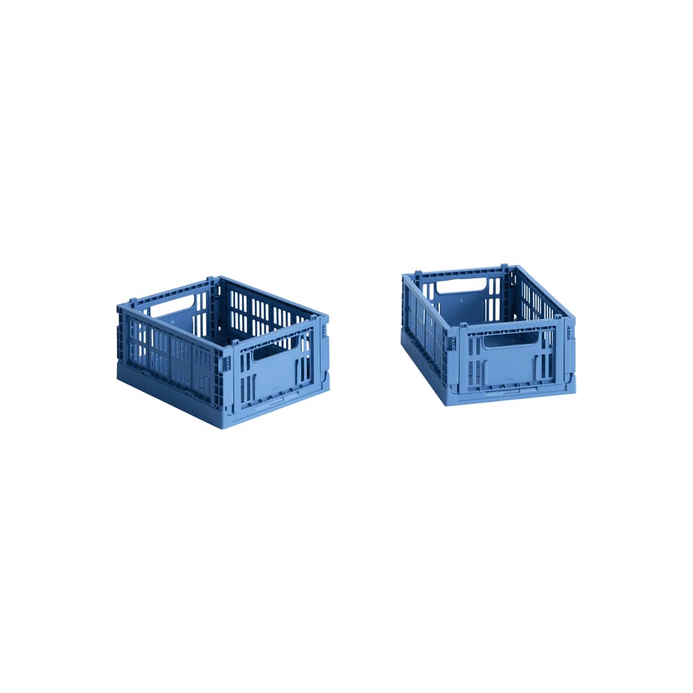 Lot de 2 paniers Colour Crate MINI plastique bleu / 17 x 13 cm - Recyclé - Hay - Bleu électrique - Polypropylène recyclé