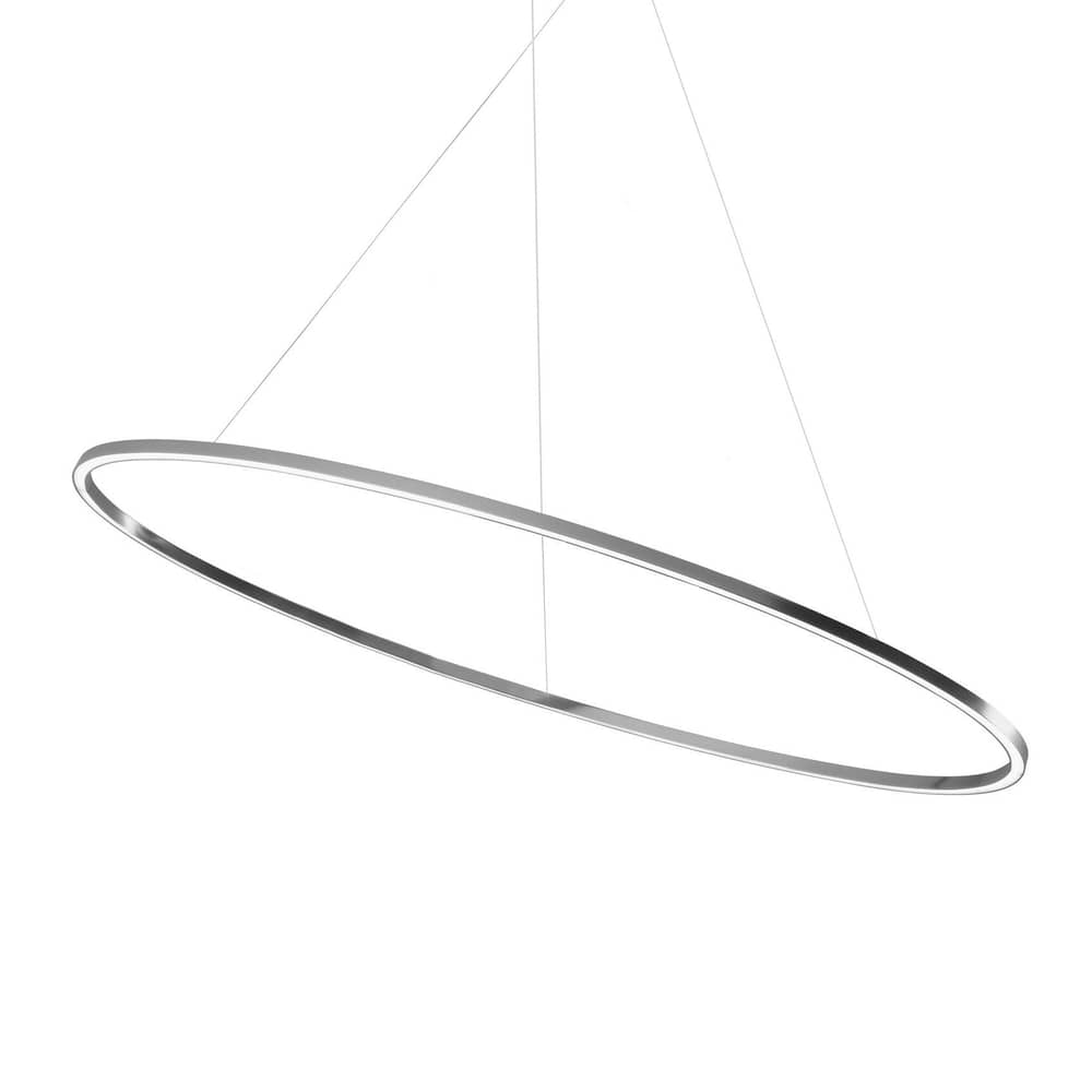 Pendelleuchte Ellisse Major LED metall gold / 135 x 70 cm - Licht nach oben 2700K - Nemo - Goldfarben - extrudiertes Aluminium, Methacrylate