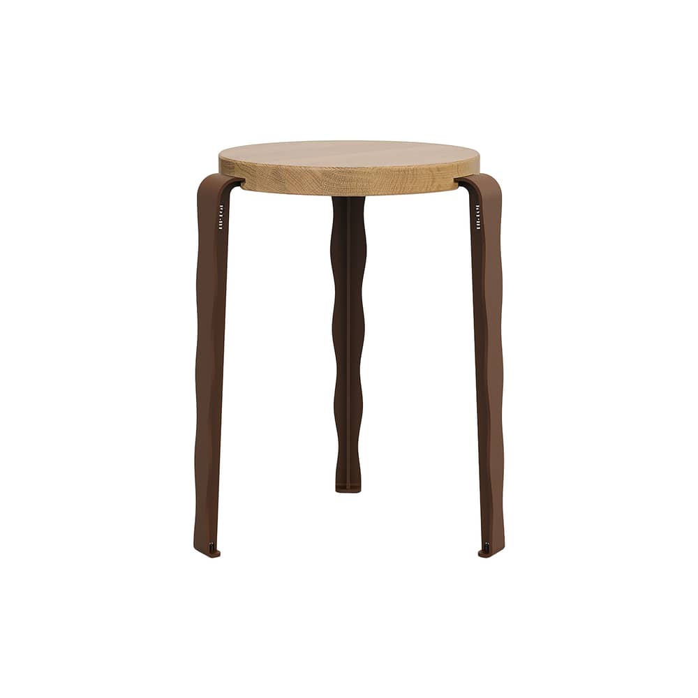 Stappelbarer Hocker Lou Vague by Uchronia holz braun / Eiche - TIPTOE - Eiche / Braun - Ökozertifizierte Massiveiche, thermolackierter Stahl