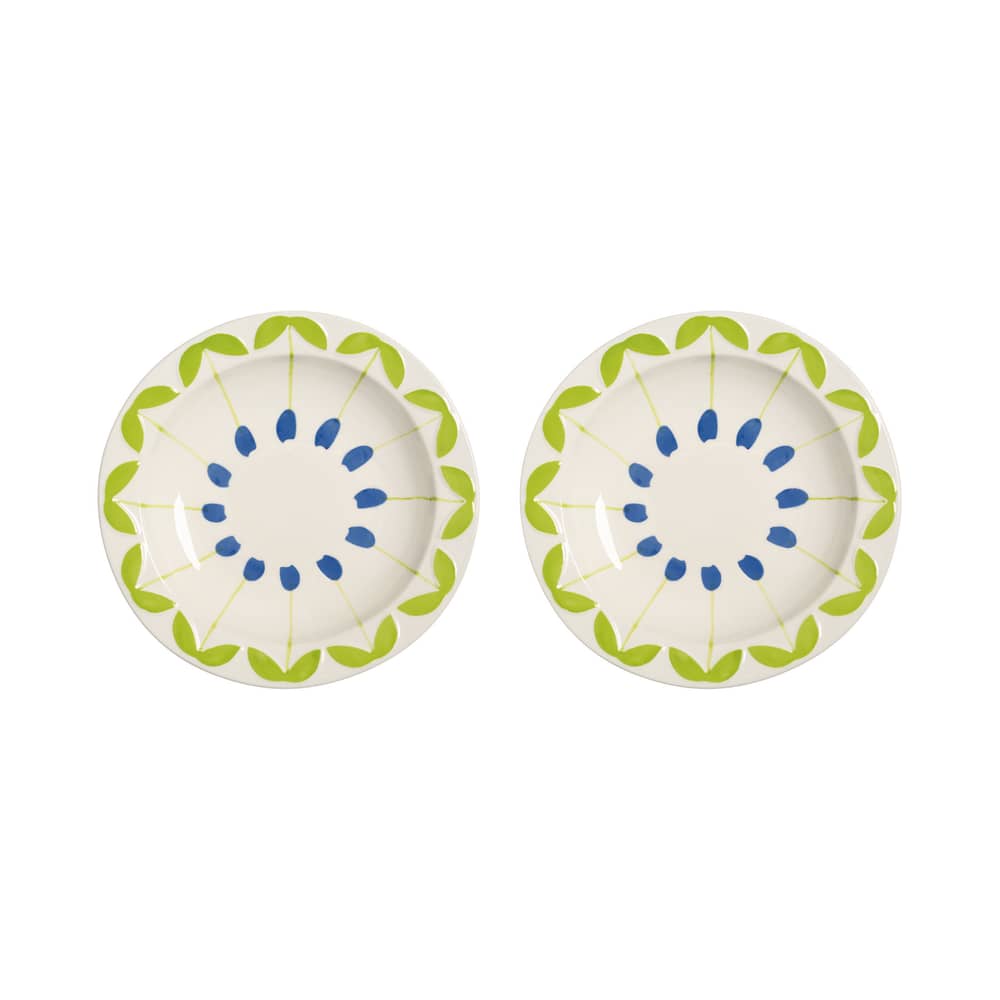 Suppenteller Folk keramik blau / Set von 2 - Ø 22.5 x H 3,5 cm - & klevering - Blau - Porzellan