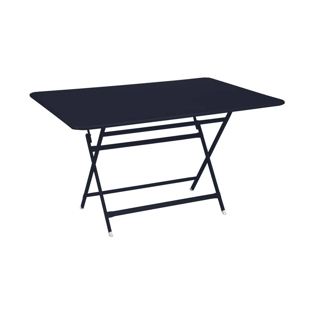 Tavolo pieghevole Caractère metallo blu / 128 x 90 cm - 6 persone / Metallo - Fermob - Blu abisso - Acciaio