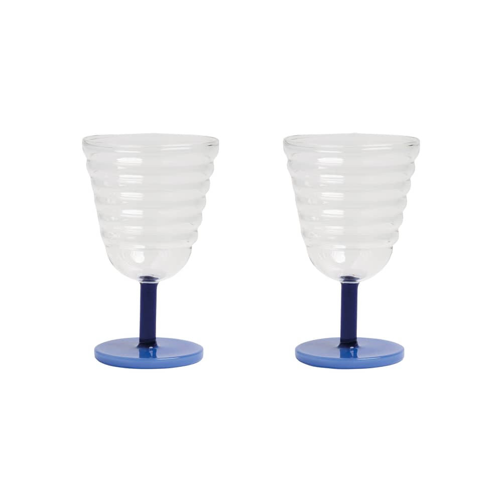 Mingle Wine glass glass blue / Set of 2 - & klevering - Blue - Glass