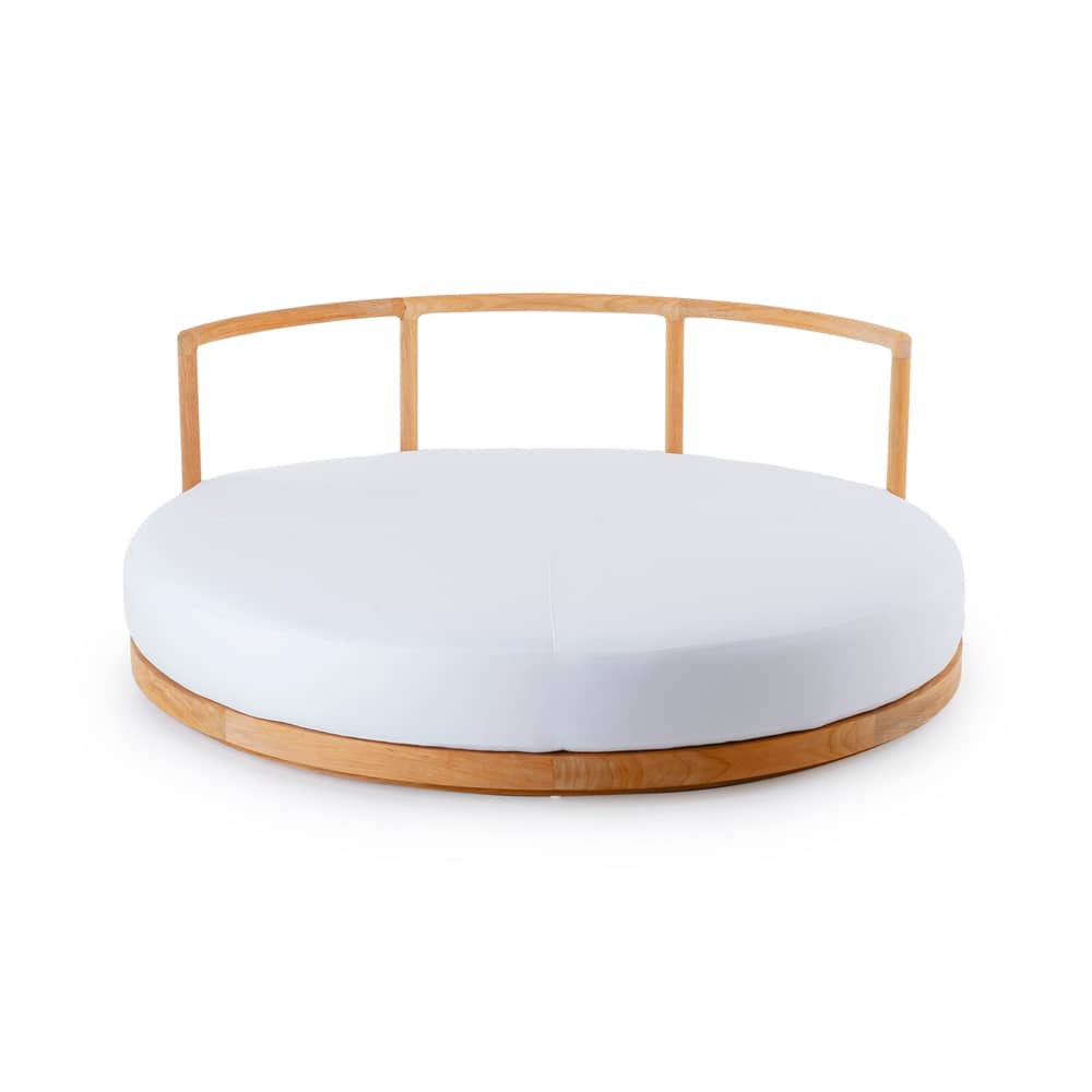 Canapé de jardin rond Pevero bois naturel / Îlot - Ø 160 cm / Teck - Sans coussin - Unopiu - Canapé / Teck - Teck