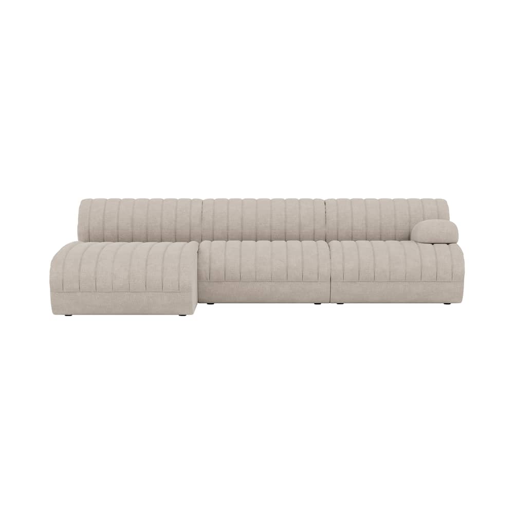 Sofa modulierbar Coltre textil beige / 3-Sitzer mit Sofa – L 270 cm - Muuto - Sand - FSC-zertifiziertes Holz, Gewebe, Schaumstoff