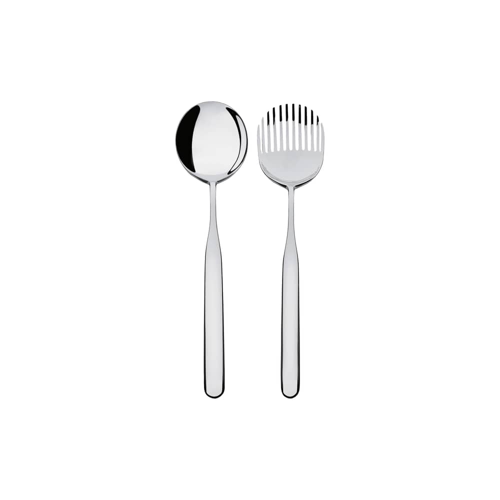 Couverts à salade Collo-Alto métal - Alessi - Acier poli miroir - Acier inoxydable 18/10
