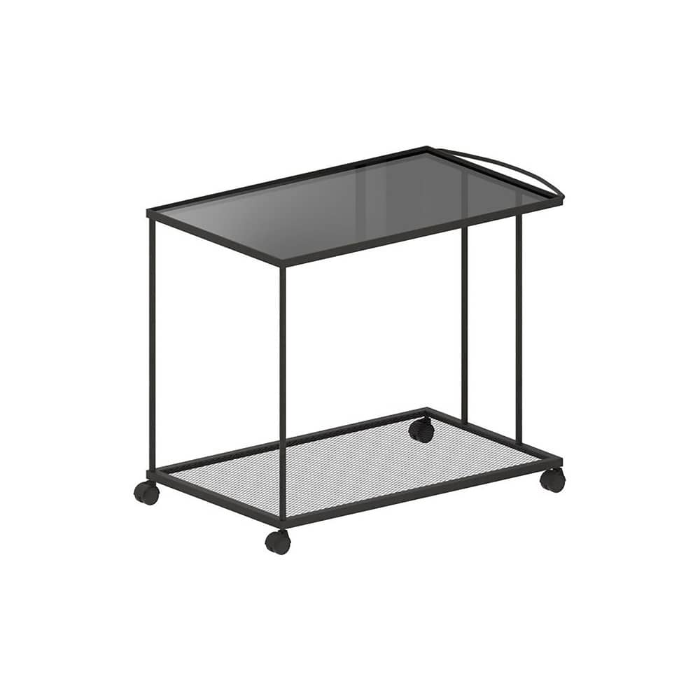 Tristano Dresser metal glass grey / Glass & steel - 87 x 50 x H 69 cm - Zeus - Gun metal / Grey tabletop - Soak glass, Steel