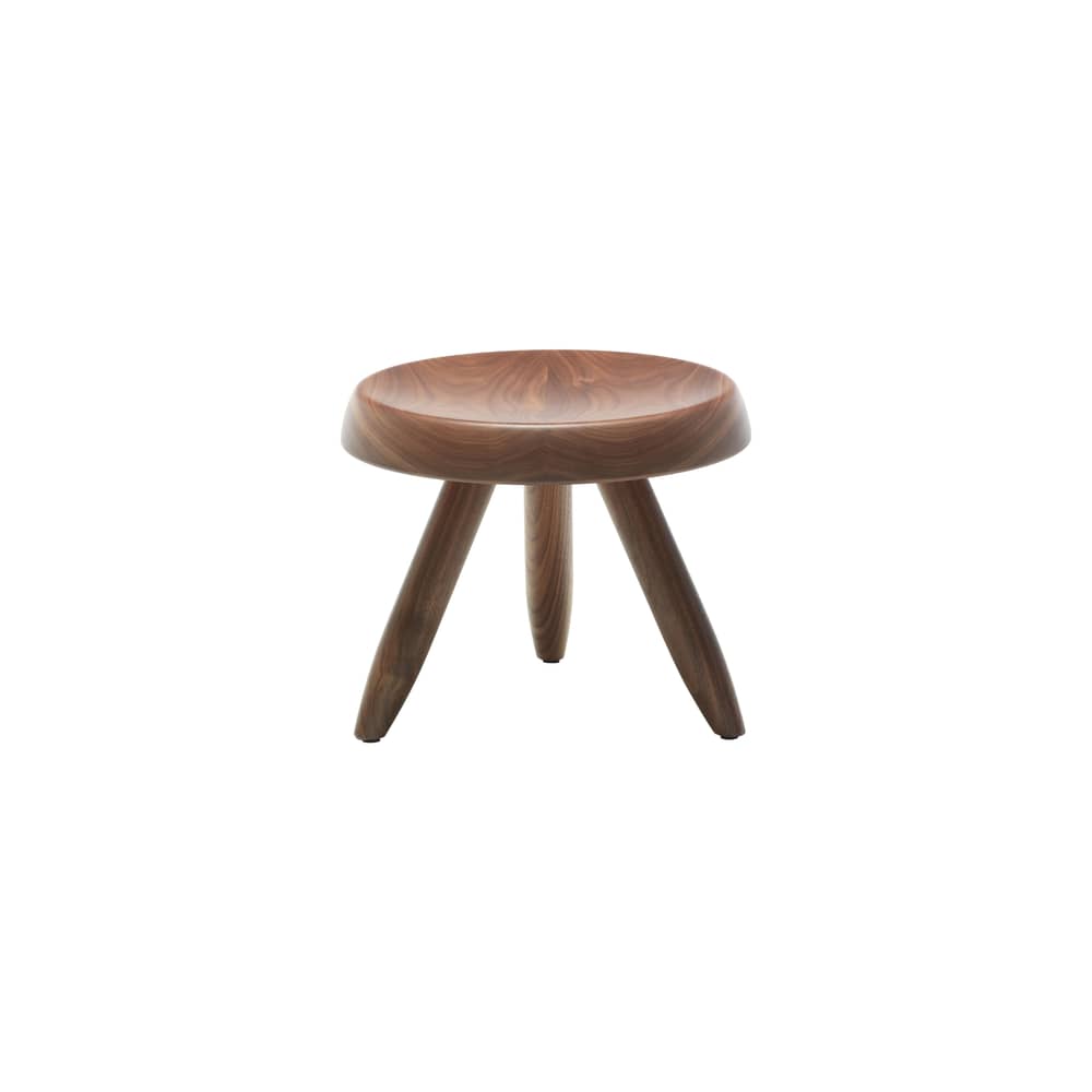 Hocker Berger holz natur / Charlotte Perriand, 1953-61 - Ø 33 x H 26,7 cm - CASSINA - Nussbaum - Massiver Canaletto-Nussbaum