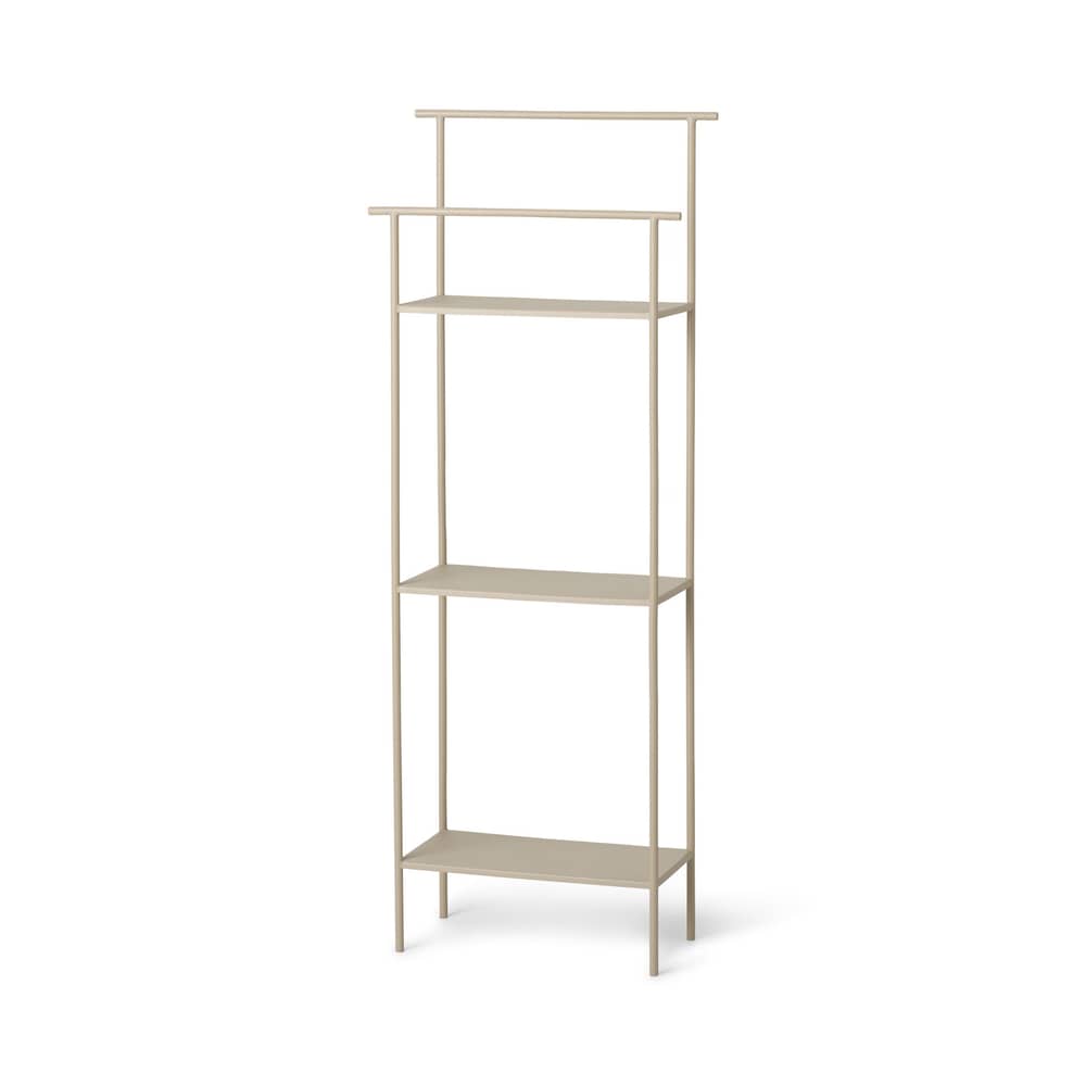 Scaffale Dora metallo beige / L 30 x Prof. 13 x H 79 cm - Porta-asciugamani integrato - Ferm Living - Beige Cachemire - Metallo