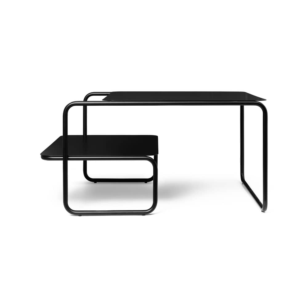 Table basse Level métal noir / 79 x 60 x H 40 cm - Ferm Living - Noir - Acier revêtement poudre
