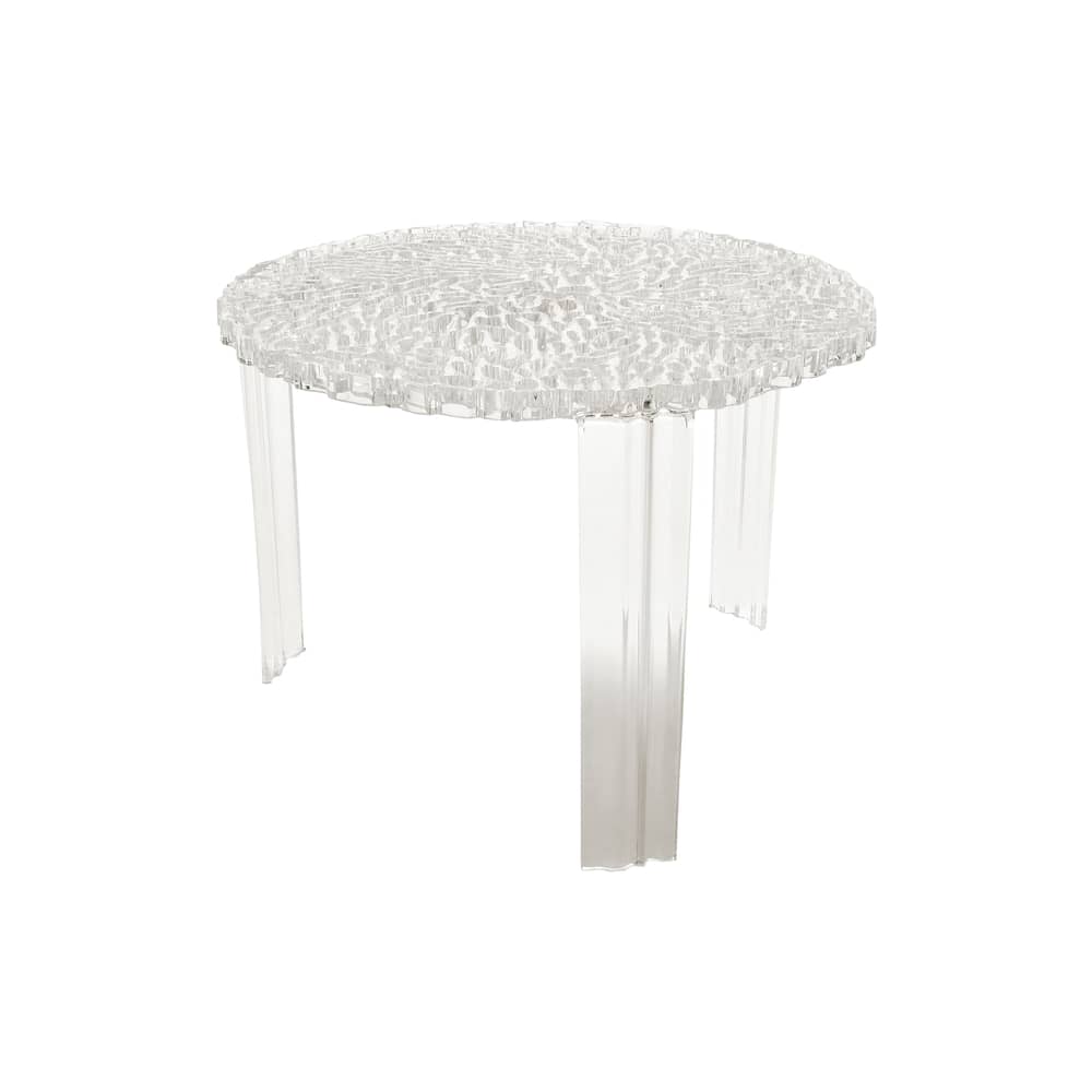 Coffee table T-Table Medio Kartell H 36 cm - Transparent - Plastic