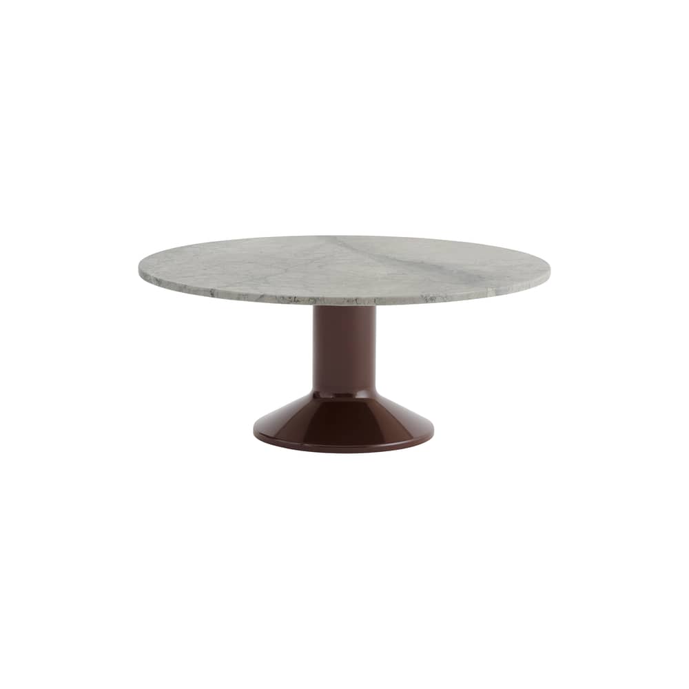 Midst Coffee table marble red / Ø 90 cm - Marble - Muuto - Grey marble / Burgundy - Marble, Steel