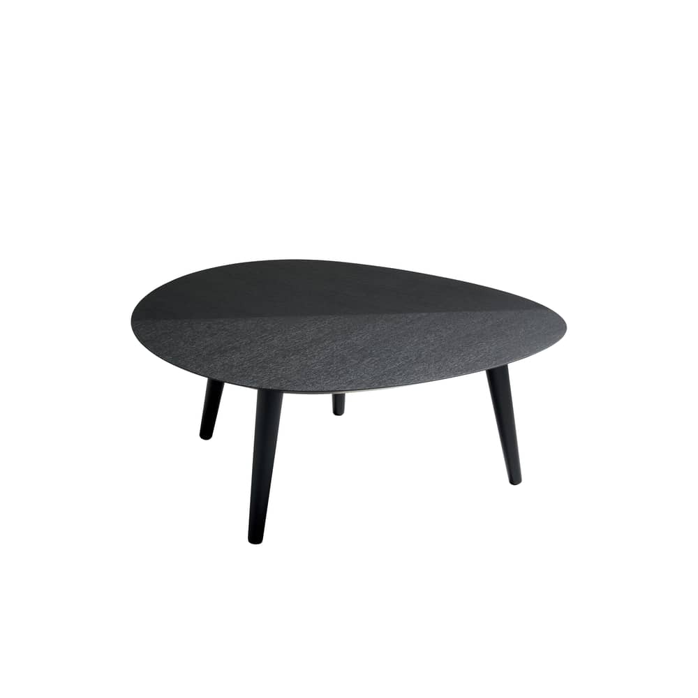 Couchtisch Tweed Mini Medium holz schwarz / Medium- 96 x 99 cm - Zanotta - Schwarz - gefirnister Stahl, Lackiertes Eichenfurnier
