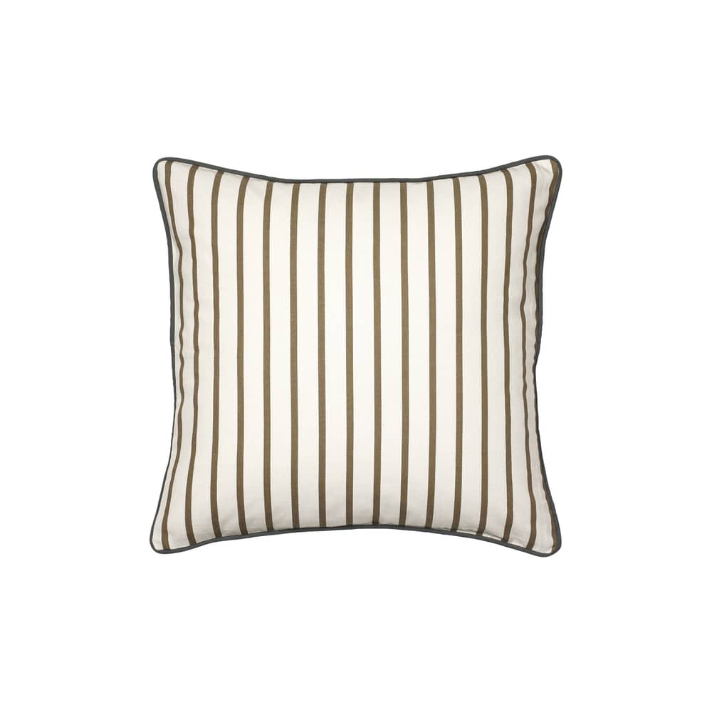 Housse de coussin Franca tissu marron / 50 x 50 cm - BROSTE COPENHAGEN - Rayé marron - Coton