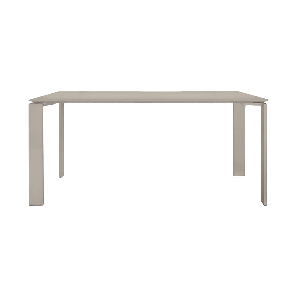 Table rectangulaire Four / 158 x 79 cm - Fenix soft touch - Kartell - Beige - Acier verni, Fenix soft touch
