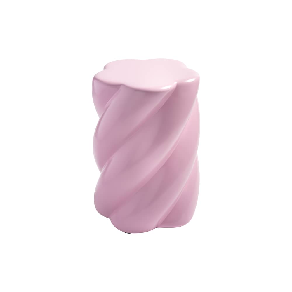 Tabouret Marshmallow rose / Ø 33 x H 45 cm - & klevering - Rose - Polyrésine