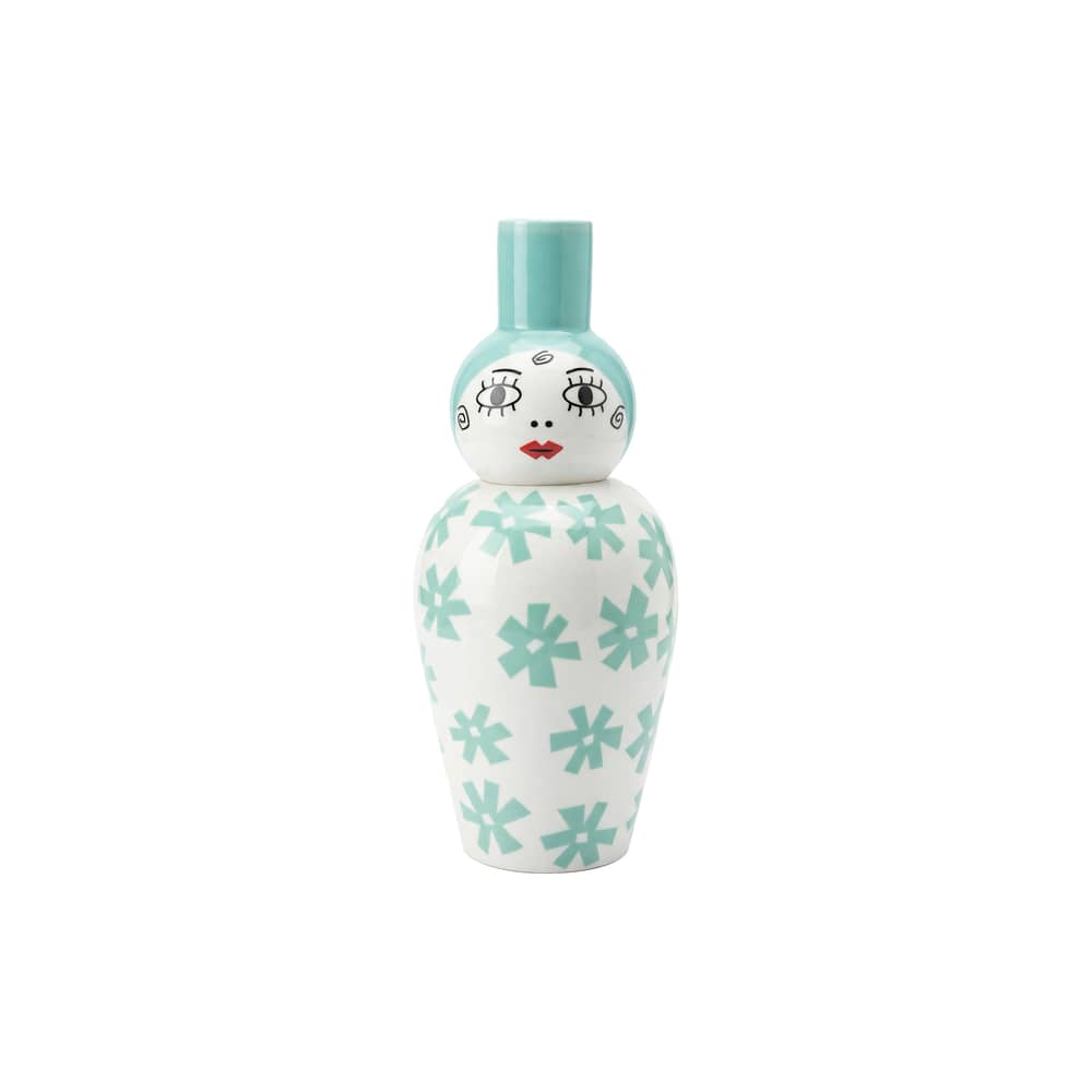 Canopie - Zita Vase ceramic blue / With Lid - Ø 17 x H 41.6 cm - Seletti - Zita / Blue - China